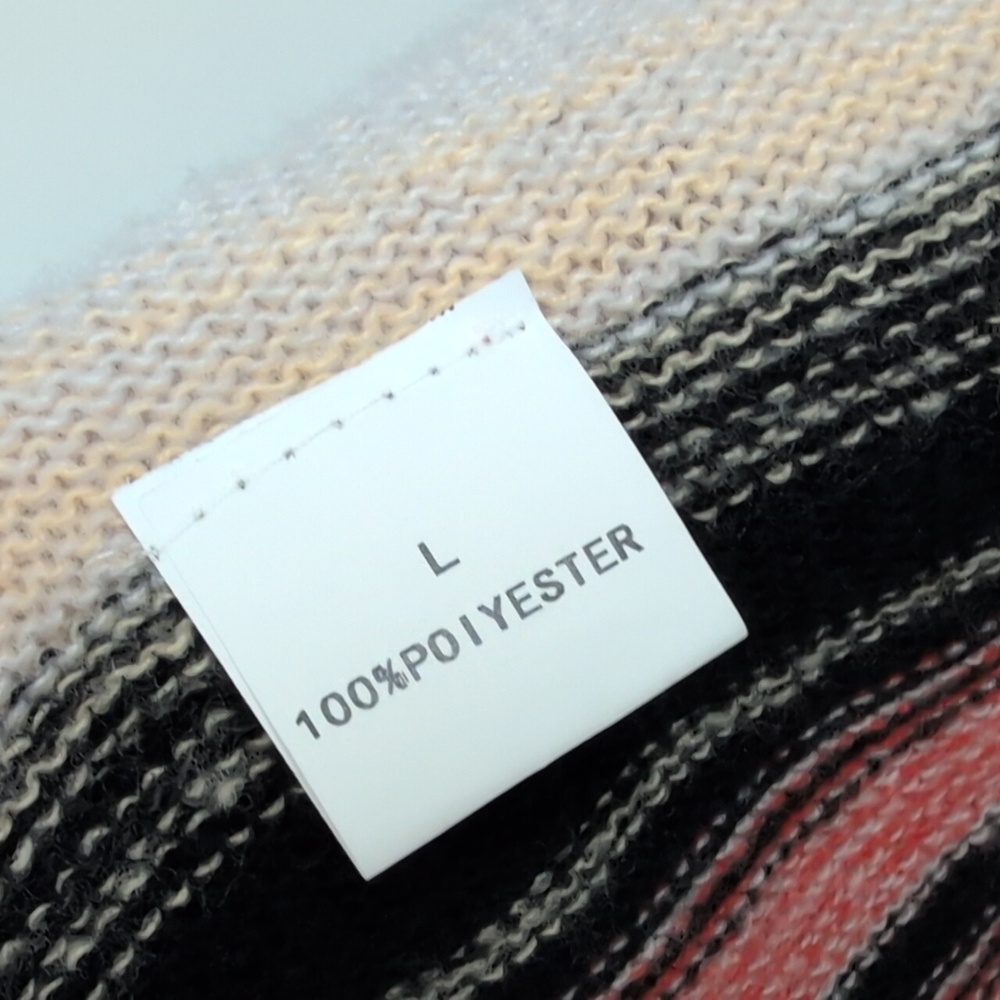 Wicked AF Manon Striped Multicolor Women's Tassel Hem Cardigan L - Picture 7 of 8